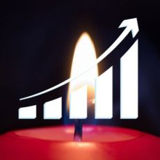 Velas acesas com gráfico